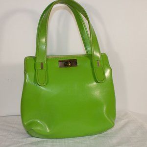 Kelly Lime Green 1960s Mod Mid century Leather purse